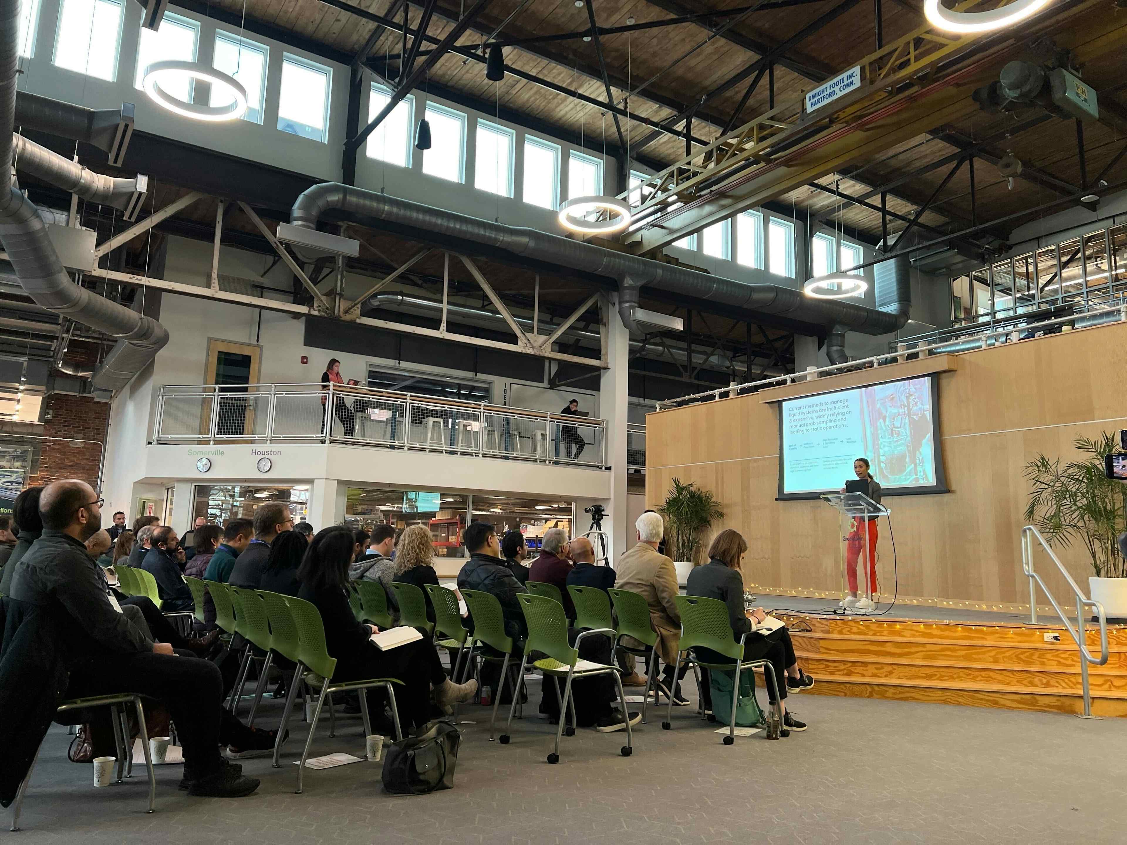 Annie Lu, Co-Founder of H2Ok Innovations, speaking at a climate-tech conference